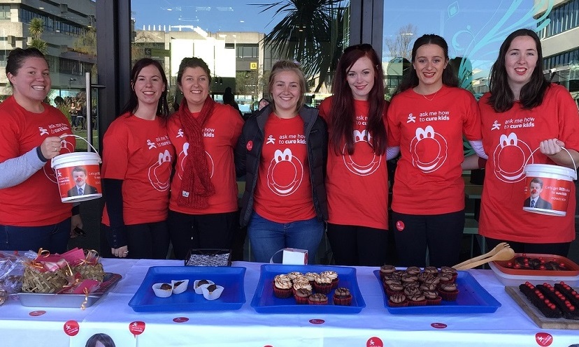 WINTEC STUDENTS: Royal, Vanessa, Tash, Kate, Courteney, Zoe and Rebecca at their bake sale. Photo: Shontelle Cargill