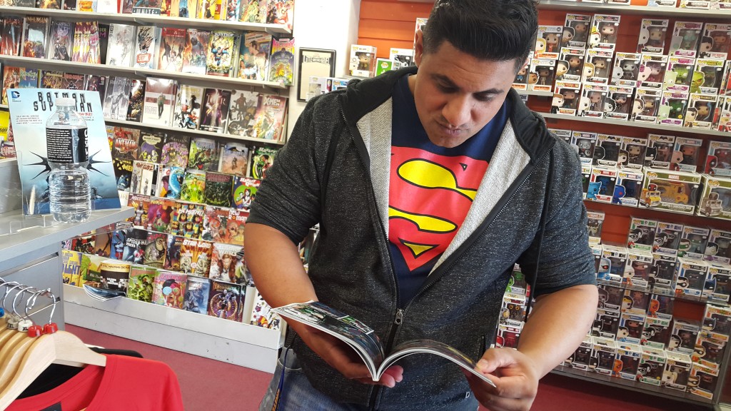 Above: Lifelong fan Keith Simran says Superman helped him become a better reader