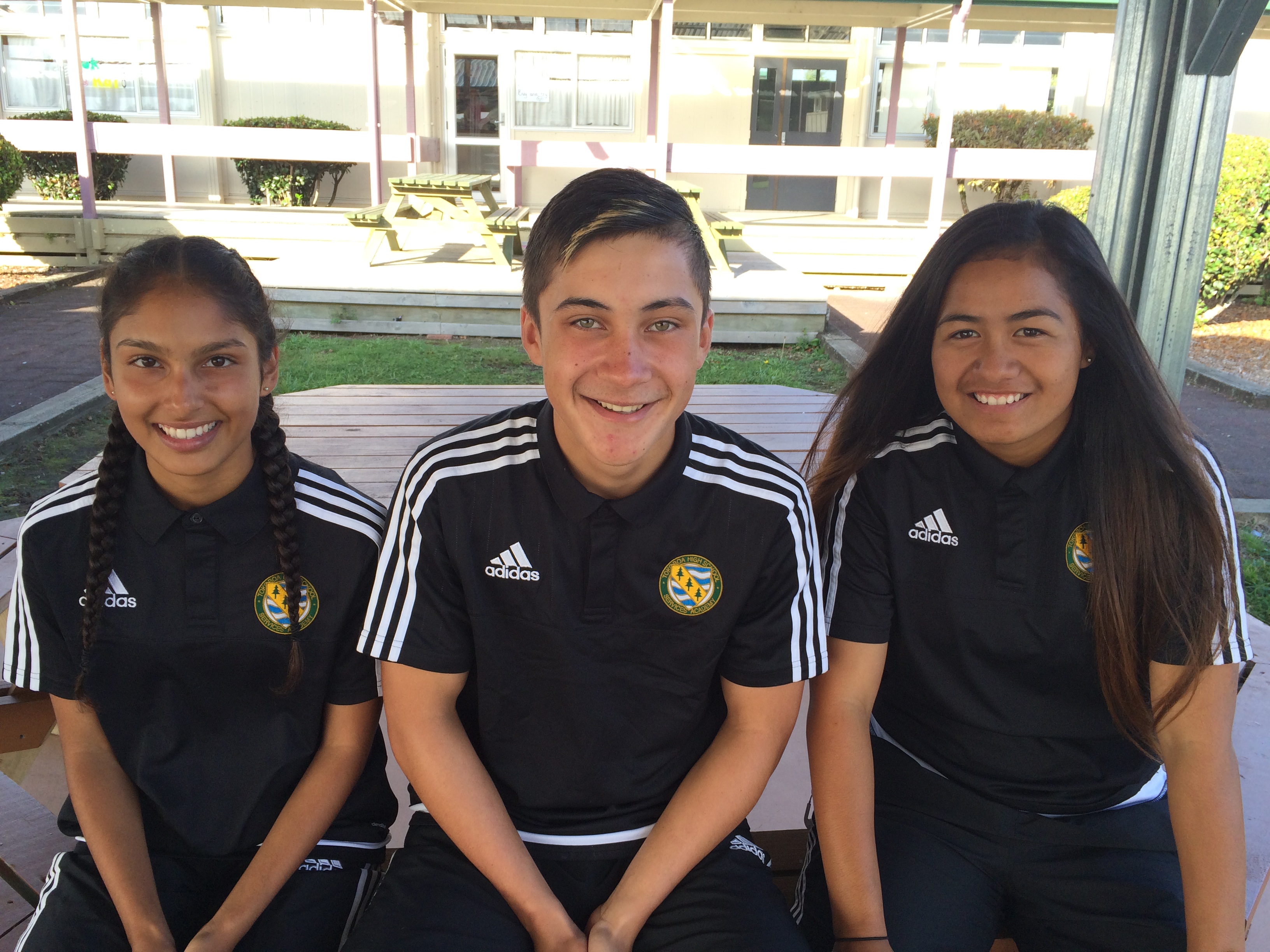 HAPPY CAMPERS: Isha Kaur, Taine Karepe, Shaneya Ihaka tell their story of their 12 day Military camp. Photo: Tamara Thorn 