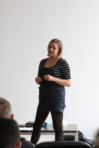 Kirsty Jennings speaking at her workshop on Wednesday. Photo: Zoe Oosthuysen.